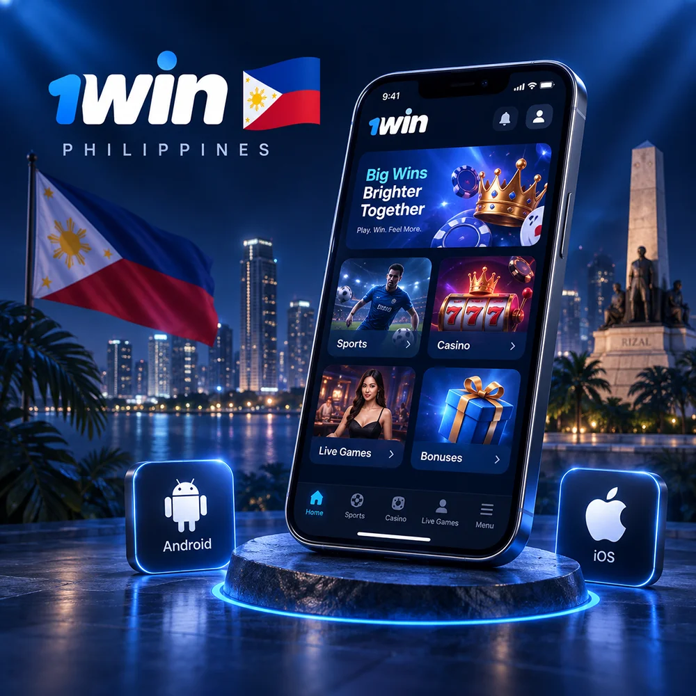 1win Philippines mobile app for Android and iOS with casino live games and sports betting features